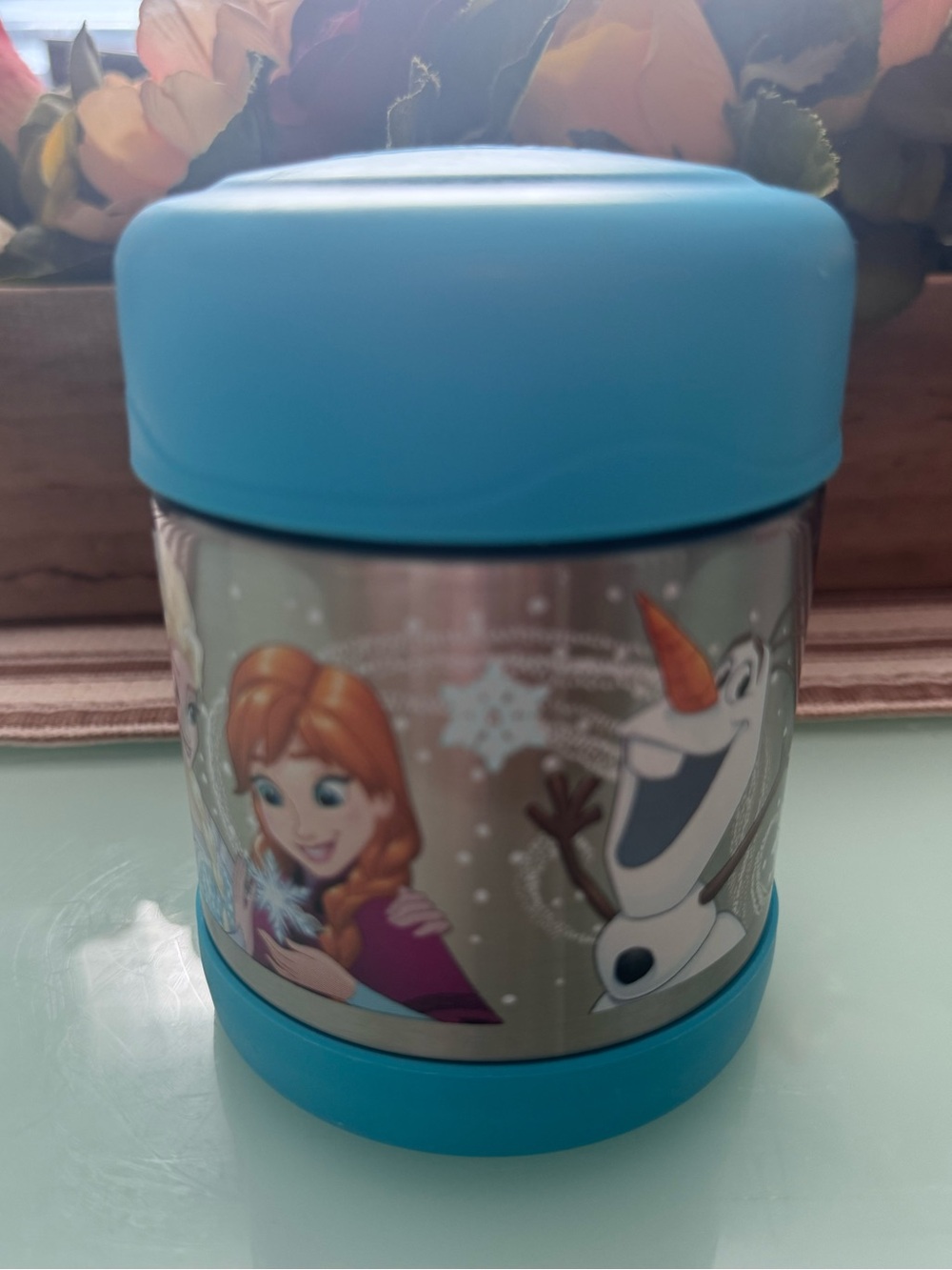 {Thermos} FUNtainer 10oz Kids Food Jar Disney Frozen Elsa Anna Olaf Teal